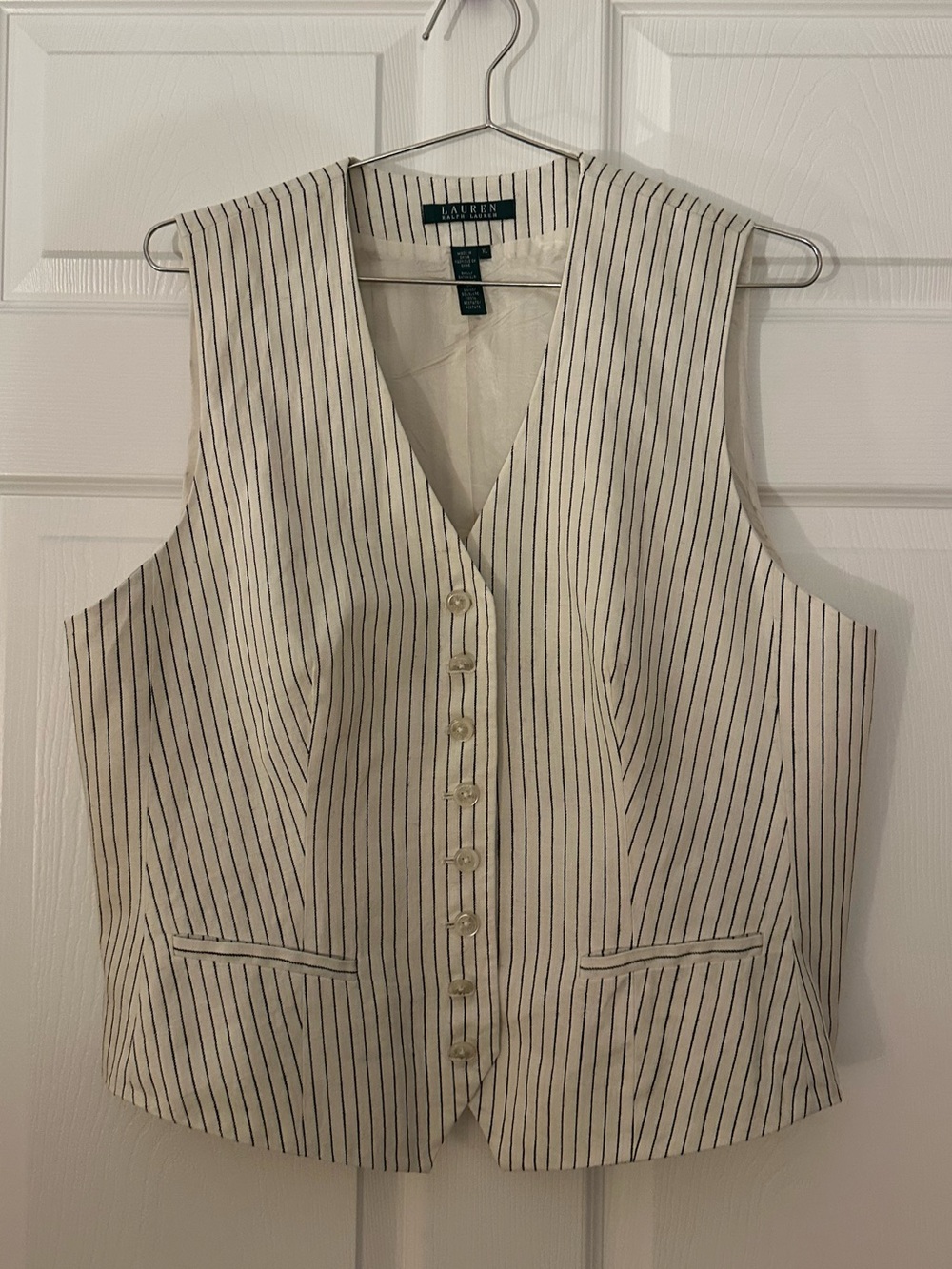 Ralph Lauren Linen Vest with Pinstripes